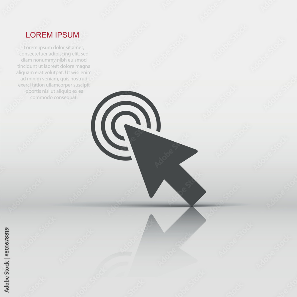 Poster computer mouse cursor icon in flat style. arrow cursor vector illustration on white isolated backgro