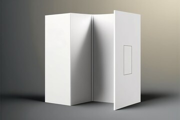 Blank white closed box on gray background