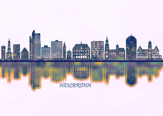 Heilbronn Skyline. Cityscape Skyscraper Buildings Landscape City Background Modern Art Architecture Downtown Abstract Landmarks Travel Business Building View Corporate