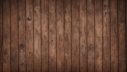 Tuinposter Dark brown wooden plank background, wallpaper. Old grunge dark textured wooden background,The surface of the old brown wood texture, top view brown pine wood paneling. Generative AI © 360VP