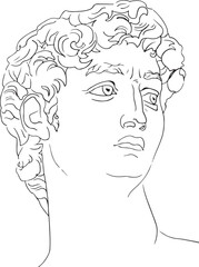 Greek sculpture. Greek statue. Greek sculpture head. Greek sculpture man.