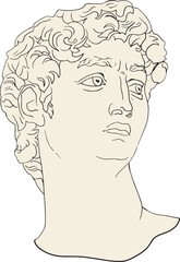 Greek sculpture. Greek statue. Greek sculpture head. Greek sculpture man.