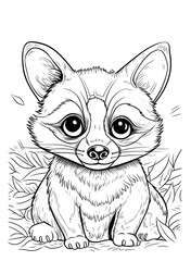 Black and white illustration for coloring animals