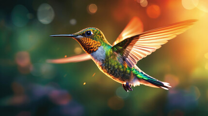 Fototapeta premium Humming bird in the wild. Generative AI