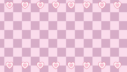 cute heart on checkerboard trendy background, checkers illustration decoration