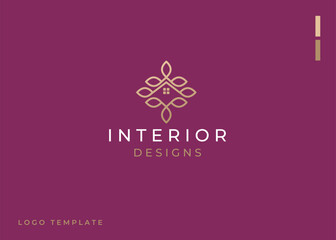 luxury home icon logo in line style