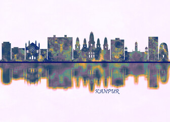 Kanpur Skyline. Cityscape Skyscraper Buildings Landscape City Background Modern Art Architecture Downtown Abstract Landmarks Travel Business Building View Corporate
