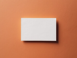 Empty business card with space for text. Top view