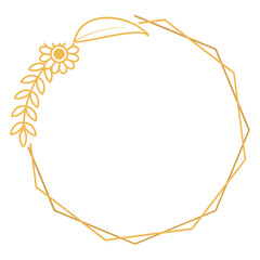 Polygon Frame with Flower