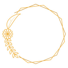 Polygon Frame with Flower