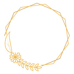 Polygon Frame with Flower