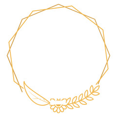 Polygon Frame with Flower