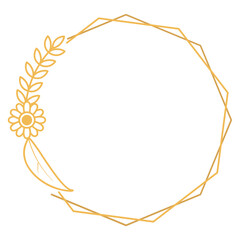 Polygon Frame with Flower