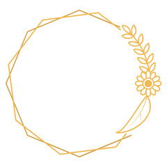 Polygon Frame with Flower