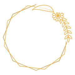 Polygon Frame with Flower