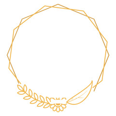 Polygon Frame with Flower