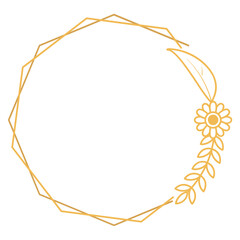 Polygon Frame with Flower