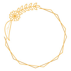 Polygon Frame with Flower