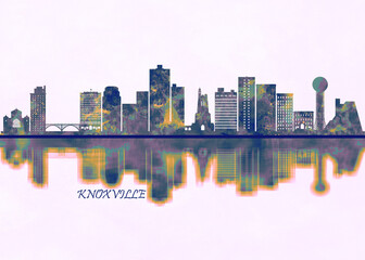 Knoxville Skyline. Cityscape Skyscraper Buildings Landscape City Background Modern Art Architecture Downtown Abstract Landmarks Travel Business Building View Corporate - obrazy, fototapety, plakaty