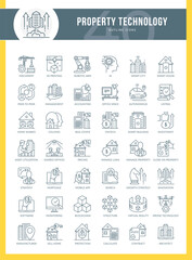 Property technology outline Icons