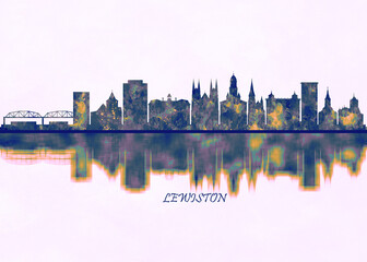 Lewiston Skyline. Cityscape Skyscraper Buildings Landscape City Background Modern Art Architecture Downtown Abstract Landmarks Travel Business Building View Corporate