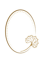 Vector vertical oval dotted frame with floral decoration