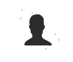 Hand drawn vector abstract graphic illustration with logo element, icon silhouette of beauty female in simple style for branding,isolated on white background,feminine logo.Woman silhouette vector.