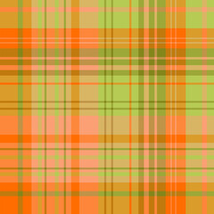 Seamless pattern in exciting orange and green colors for plaid, fabric, textile, clothes, tablecloth and other things. Vector image.