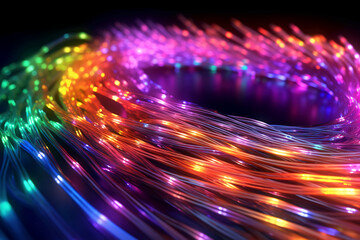 Fiber optic cable internet connection. AI generative