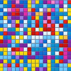 Colorfull square mosaic tiles for texture background.