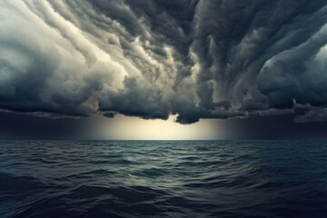 Fototapeta na wymiar stormy clouds and rain with dramatic sky. generative ai