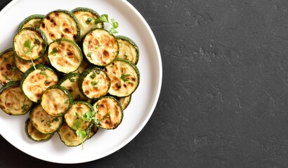 Roasted zucchini on plate