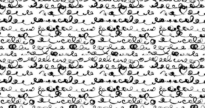 Animated Inky Curly Lines Pattern on Blotting Paper