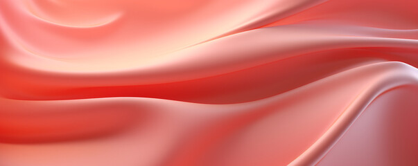 Obraz premium abstract background of a soft pink silk fabric with a smooth wave. Generative Ai