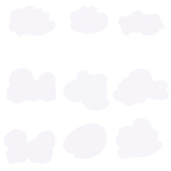 set of clouds on blue background