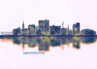 Manchester New Hampshire. Cityscape Skyscraper Buildings Landscape City Background Modern Art Architecture Downtown Abstract Landmarks Travel Business Building View Corporate