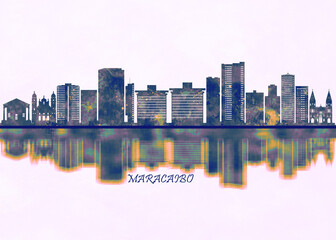 Maracaibo Skyline. Cityscape Skyscraper Buildings Landscape City Background Modern Art Architecture Downtown Abstract Landmarks Travel Business Building View Corporate