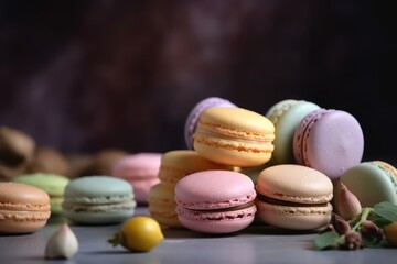 Obraz premium close-up delicious looking Macaroon with pastel color