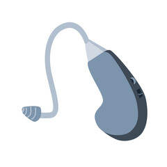 isolated flat hearing aid icon digital device