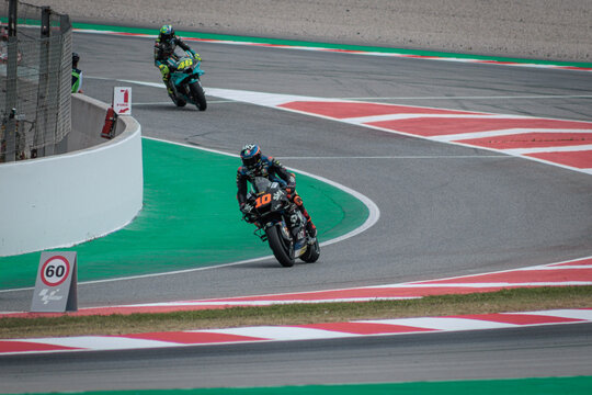 MONTMELLO, SPAIN-JUNE 4, 2021: Luca Marini on his #10 Ducati Desmosedici GP (Sky VR46 Team), 2021 MotoGP World Championship