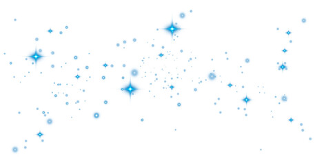 Blue glitter wave abstract illustration. Blue stars dust trail sparkling particles isolated on transparent background. Magic concept. PNG.
