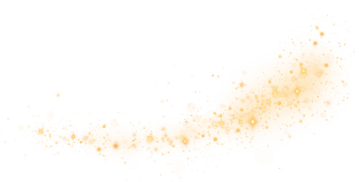 Golden glitter wave abstract illustration. Golden stars dust trail sparkling particles isolated on transparent background. Magic concept. PNG.