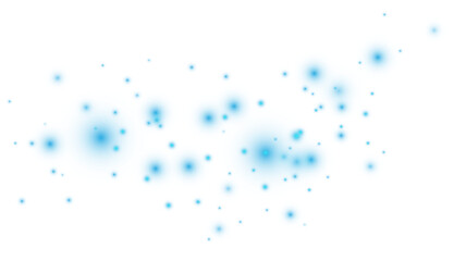 Blue glitter wave abstract illustration. Blue stars dust trail sparkling particles isolated on transparent background. Magic concept. PNG.