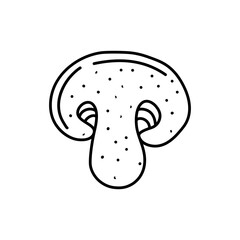 Mushroom  Doodle vector illustration. Single hand drawn element isolated on white background. For greeting cards, posters, stickers and seasonal designs.