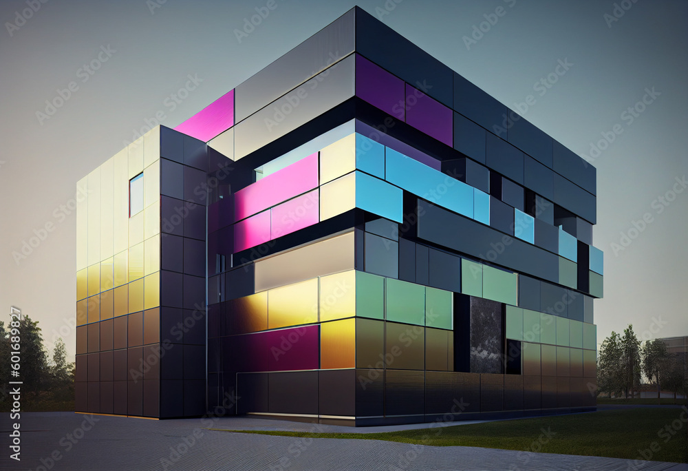 Poster a building with a façade made entirely of natural stone, providing a sense of warmth and solidity. g