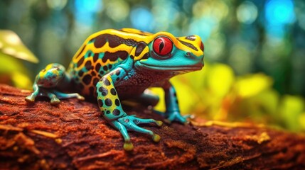 Fototapeta premium Poison frog in the wild. Generative AI