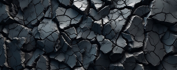 cracked black asphalt texture. Generative Ai