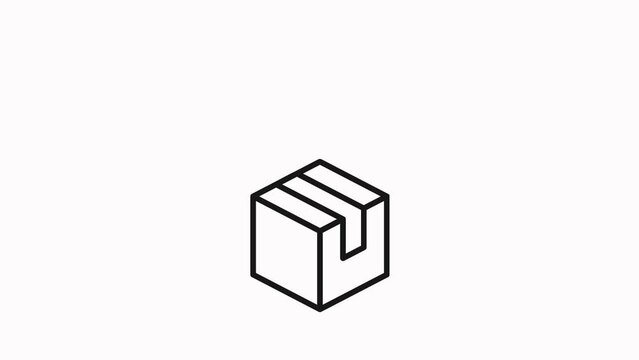packaging icon animated, Parcel care standard step of delivery service in icon animation. Protection of goods.