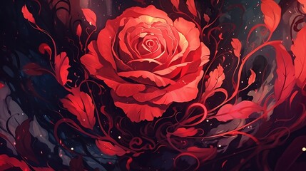 Czerwona róża 2d