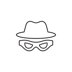 Thief line icon, hacker, intruders logo vector